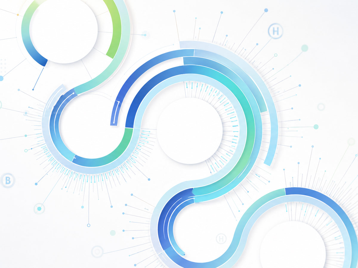 Source-inspired abstract web timeline visual placeholder